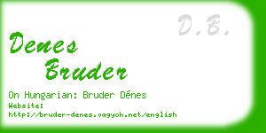denes bruder business card