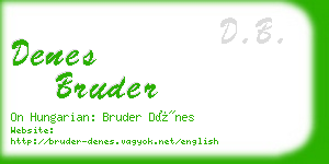 denes bruder business card